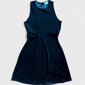 Vintage Velvet Fit-and-Flare Dress - Black